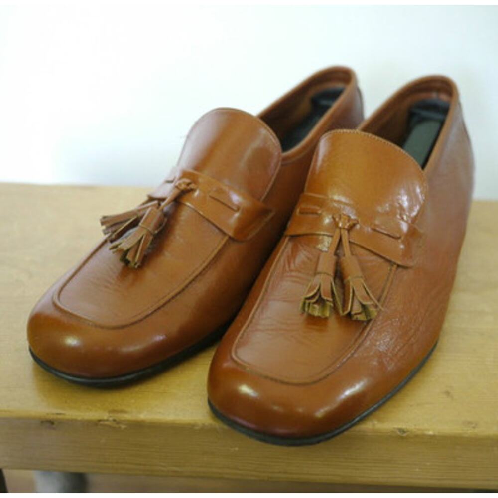 Vintage FREEMAN Wm Joyce Collection All Leather Tassel Moc Toe Loafers 8W 41